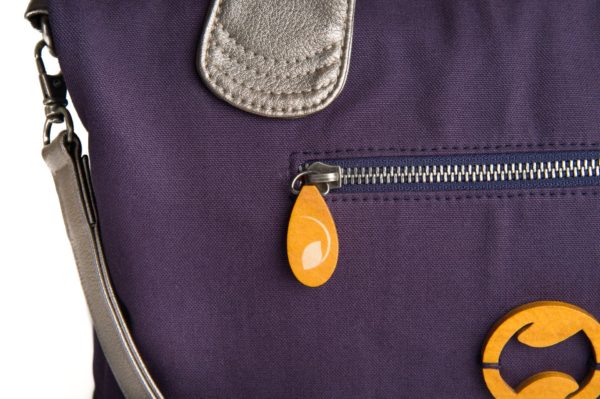 eco friendly handbag with metallic vegan leather
