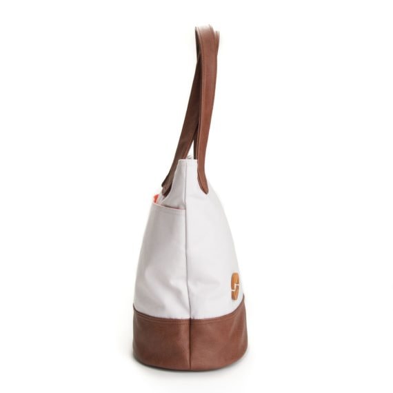 organic cotton tote with wood details