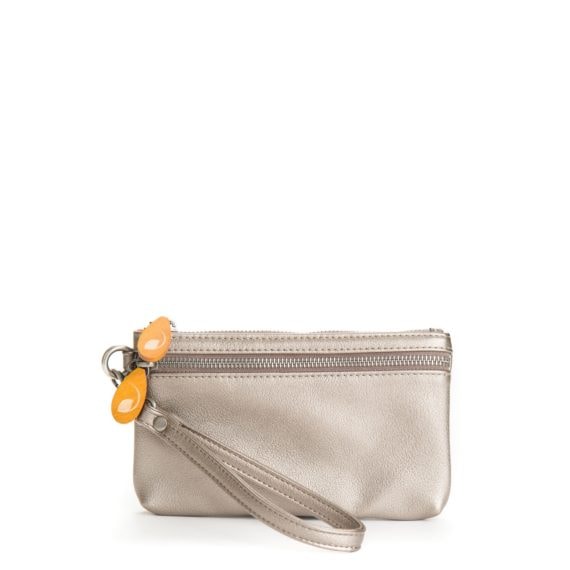 metallic vegan leather purse