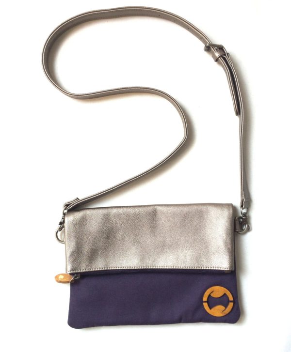 canvas crossbody bag & faux leather purse