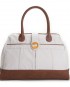 gray canvas weekender with vegan leather | @canopyverde gray overnight bag and weekend bag