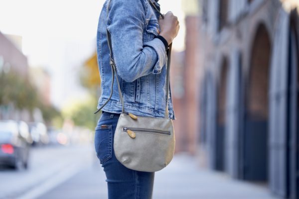gold cross body purse in vegan leather