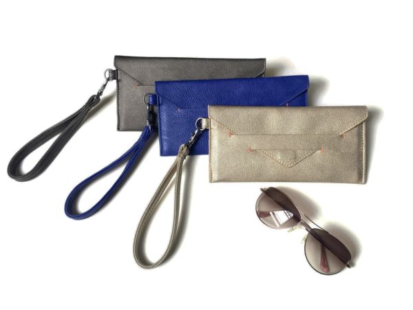envelope wallet with wristlet strap