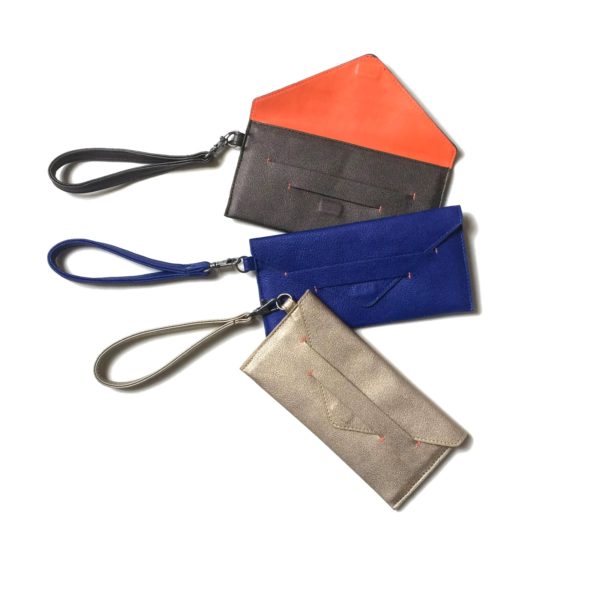 minimalist wallet and vegan purse in envelope design, cruelty free