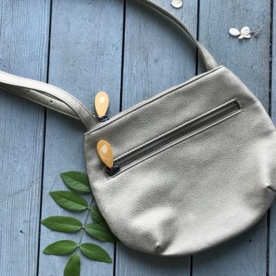 vegan crossbody in gold faux leather
