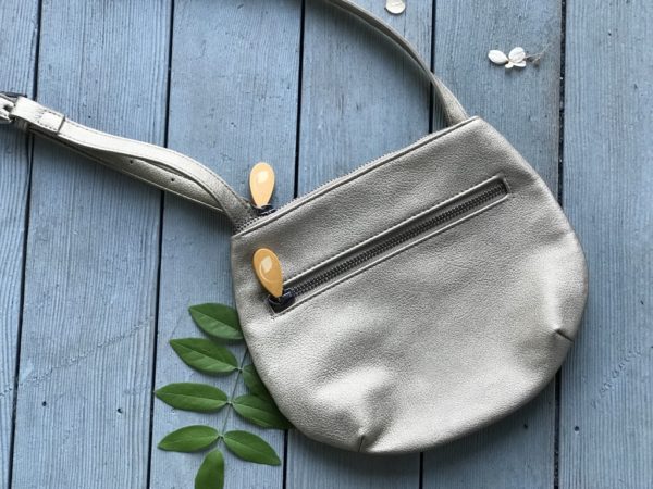 vegan crossbody in gold faux leather
