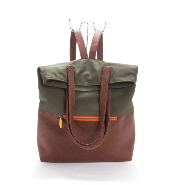 convertible vegan backpack with organic cotton and cruelty-free vegan leather