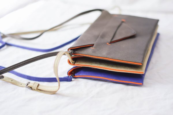 crossbody wallet and vegan clutch