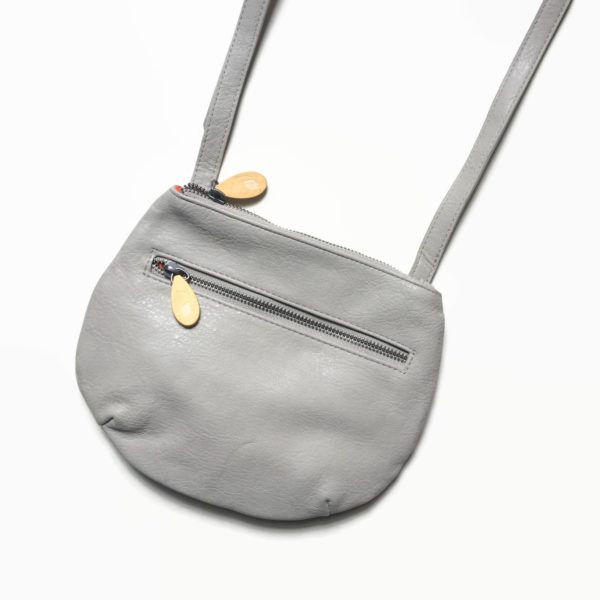 vegan leather crossbody bag in gray