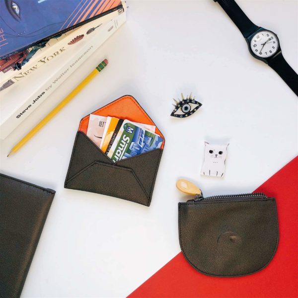 cruelty free gift set, vegan leather wallet
