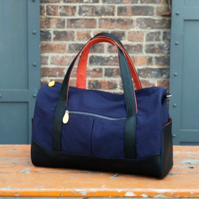 mens travel bag and weekender with vegan leather