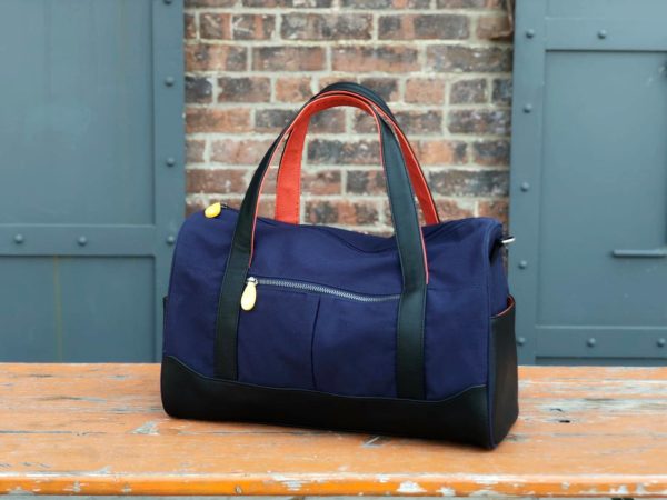 mens travel bag and weekender with vegan leather