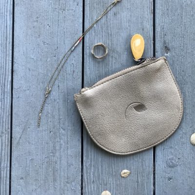 gold pouch in vegan leather
