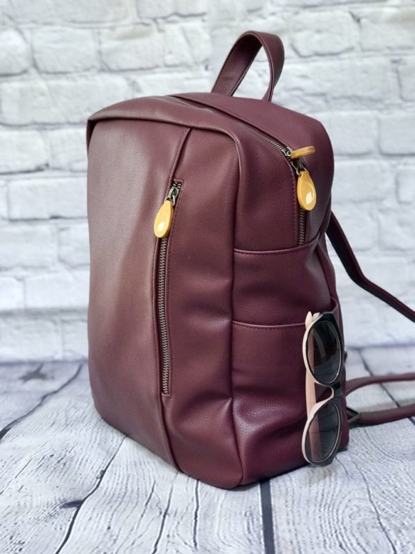 Burgundy Vegan Backpack