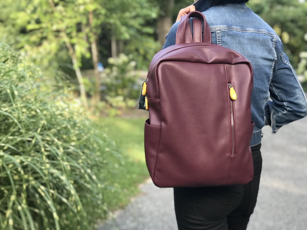 Backpack Purse With 2 Water Bottle Pockets, Vegan Leather Bag the LENOX  Vegan Purse in 4 Colors 