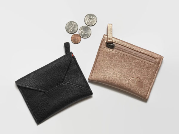 vegan leather wallet with coin pocket