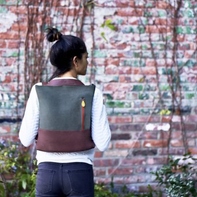 convertible backpack tote, organic cotton and vegan leather