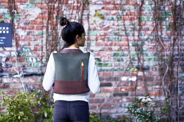 convertible backpack tote, organic cotton and vegan leather