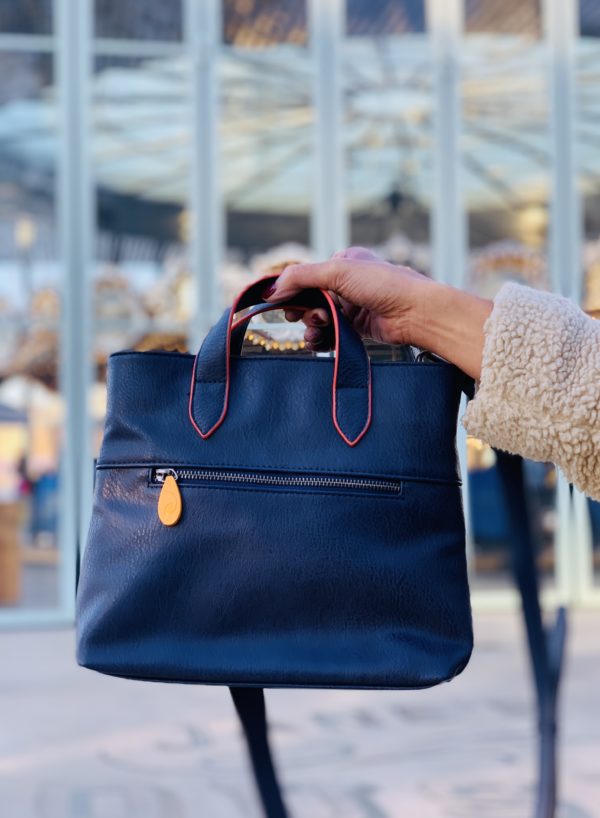 navy purse and crossbody bag