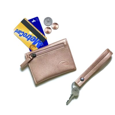 vegan gift set with coin wallet and key fob wristlet